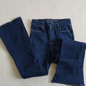 aeo ♡ super high rise flare next level stretch american eagle 4849